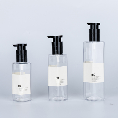 Υλικό κολάρου PET πλαστικό 200ml 250ml 300ml μπουκάλι σαμπουάν για συσκευασία φροντίδας δέρματος