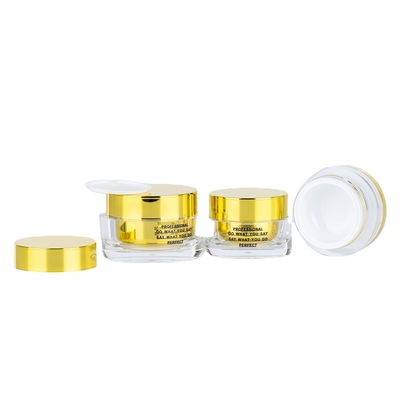 15g 30g 50g Διπλό τοίχωμα Ακρυλική Κρέμα Κοσμητικής Γάζα με Χρυσό Κεπάκι Φιαλίδας Nail Polish