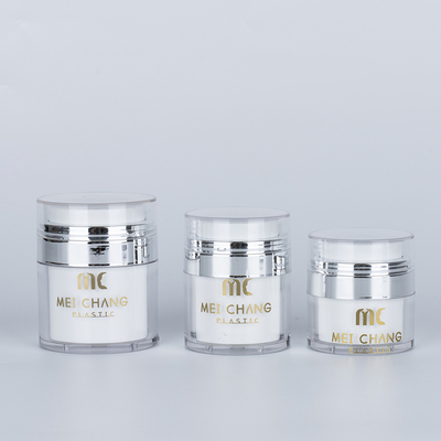 Καλλυντικά 15ml 30ml 50ml Χωρίς αέρα βάζο Στρογγυλό σχήμα πλαστική συσκευασία Σκηνική εκτύπωση Καρτόνι κουτί Καλλυντικά δοχεία