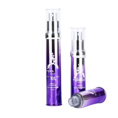 Βιομηχανικό καλλυντικό 15ml 20ml 30ml φιάλη αντλίας χωρίς αέρα με εκτύπωση οθόνης και UV χειροτεχνία