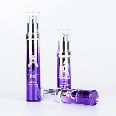 Βιομηχανικό καλλυντικό 15ml 20ml 30ml φιάλη αντλίας χωρίς αέρα με εκτύπωση οθόνης και UV χειροτεχνία