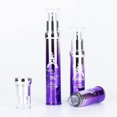Βιομηχανικό καλλυντικό 15ml 20ml 30ml φιάλη αντλίας χωρίς αέρα με εκτύπωση οθόνης και UV χειροτεχνία