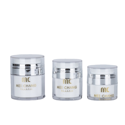 Καλλυντικά 15ml 30ml 50ml Χωρίς αέρα βάζο Στρογγυλό σχήμα πλαστική συσκευασία Σκηνική εκτύπωση Καρτόνι κουτί Καλλυντικά δοχεία